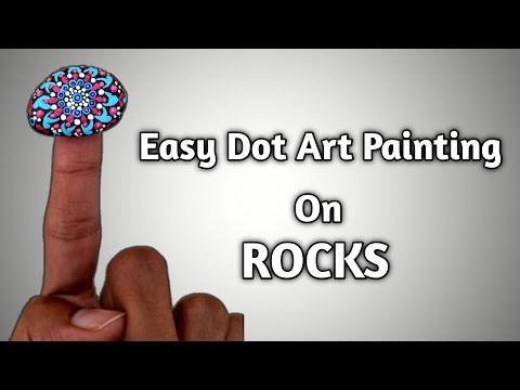 Easy dot art mandala rock painting