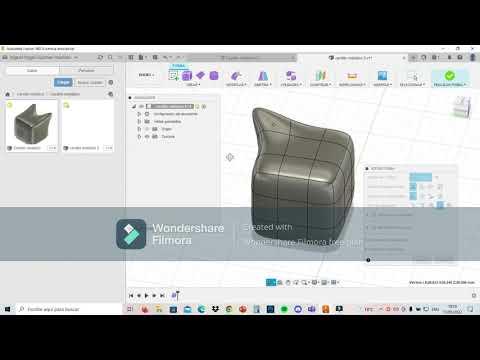 Ejemplo de modificaciones realizadas a una figura en 3D en Fusion 360