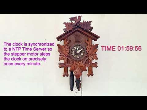 Electromechanical Cuckoo Clock moving to 2 o'clock then cuckoo sounding