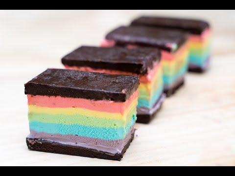 Elise's Eats - Ep 174: Rainbow Ice Cream Brownie Sandwiches (Gluten Free)