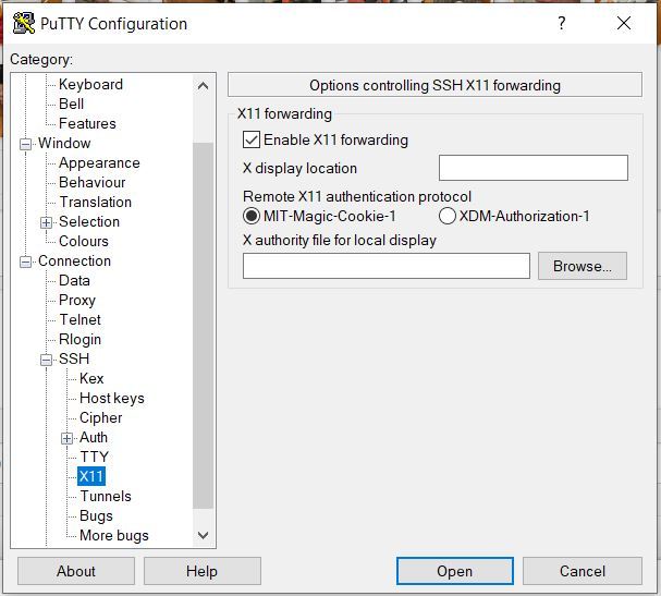 Enabling X-11 forwarding.JPG