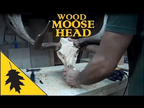 Epic Wood Carving :Wooden Moose Skull Antler Display