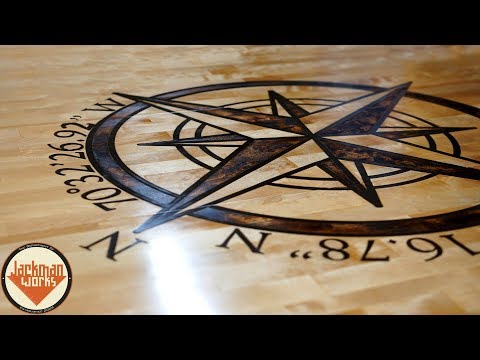 Epoxy Inlay and Rustic Compass Butcher Block Countertops