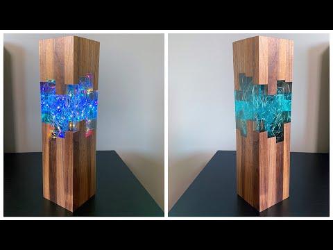 Epoxy Resin And Walnut LED Night Lamp