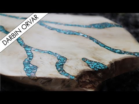 Epoxy Resin Turquoise Stone River Style Board