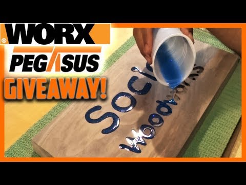 Epoxy Resin Wood Sign + WORX Pegasus Giveaway Contest