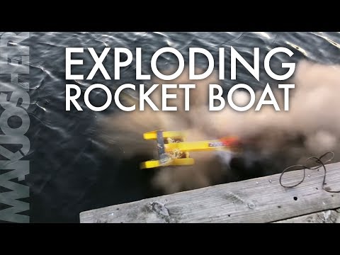 Exploding the Fastest Non RC Rocket Boat with Sugar Rockets