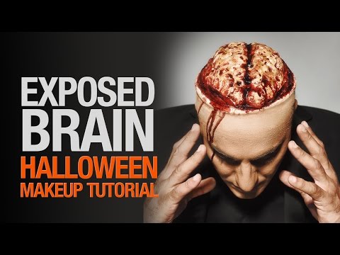 Exposed brain halloween makeup tutorial