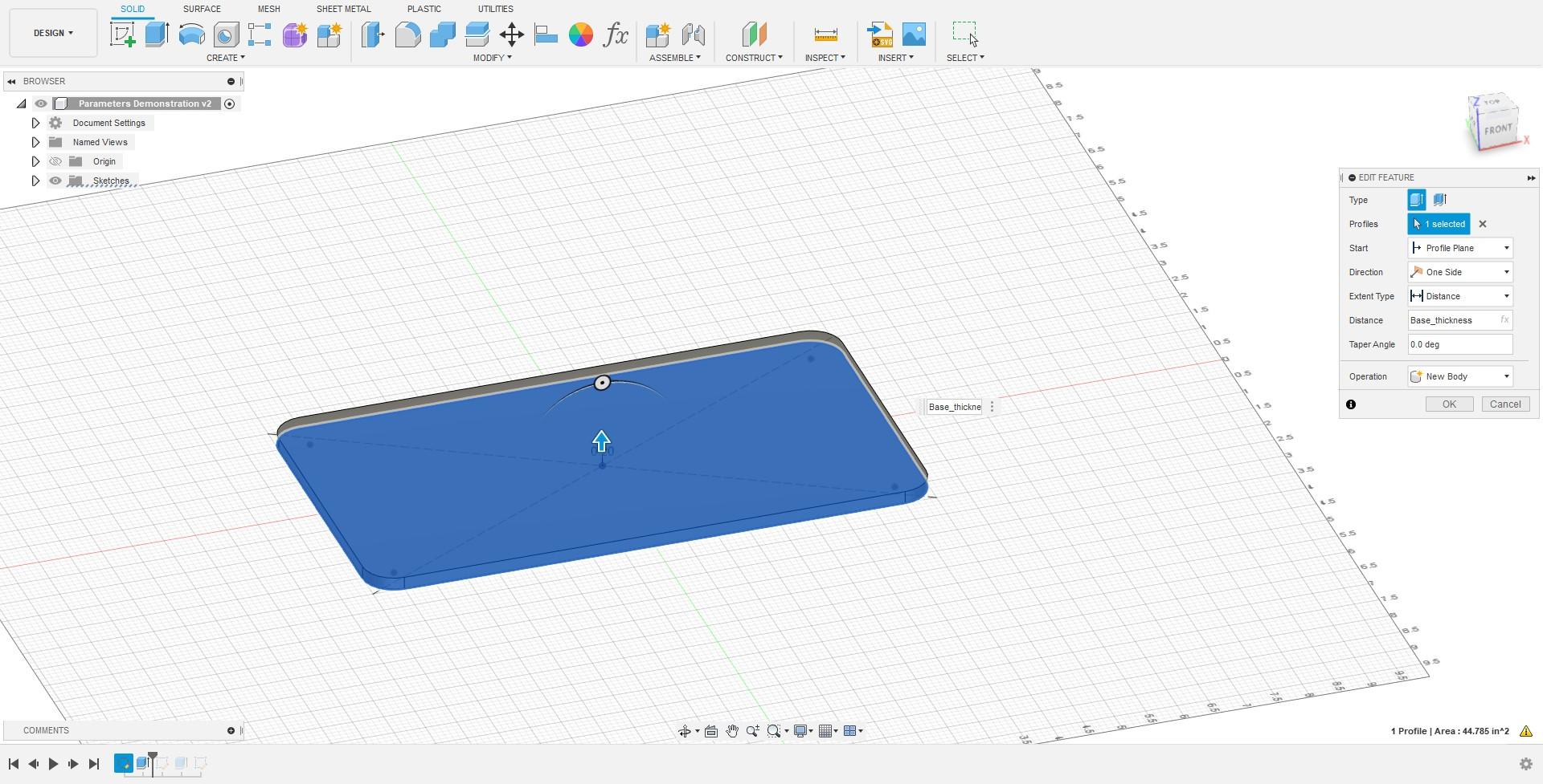 Extruding using Parameters.jpg