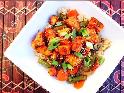 FAT LOSS Healthy Recipe - Honey Sriracha Tofu w/ Vegetables