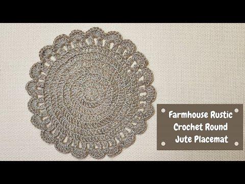 Farmhouse Rustic Crochet Round Jute Placemat 2023 Giftstravaganza Blog Hop with Underground Crafter
