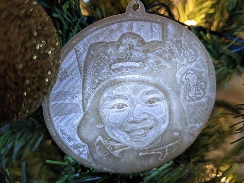 Fastest lithophane Christmas ornament