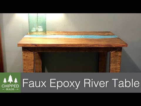 Faux Live Edge Epoxy River Table || How To