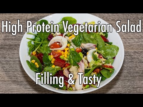 Filling High Protein Vegetarian Salad - Tasty On the Go Recipe