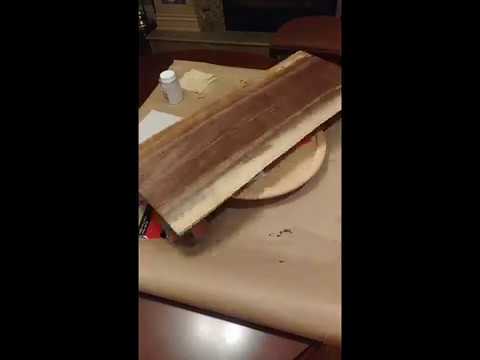 Finishing a live edge walnut charcuterie board