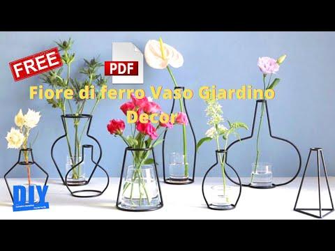 Fiore di ferro Vaso Giardino Decor TUTORIAL e Disegni FREE GRATIS