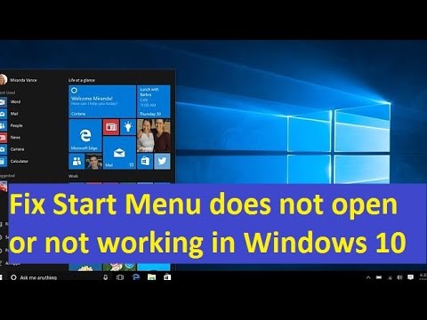 Fix Start Menu does not open or not working in Windows 10