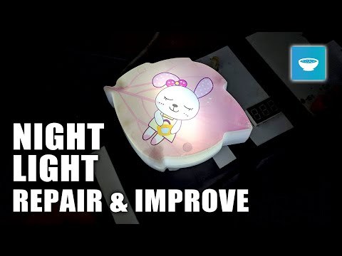 Fixing and improving a night lamp - Fix mains LED light flicker - Healing Bench #11