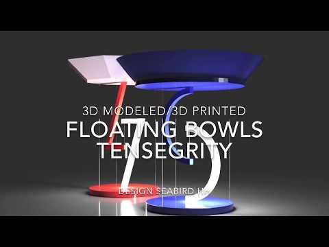Floating Bowls - Tensegrity - 3D Printed