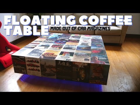 Floating Coffee Table made out of Recycled Car Magazines