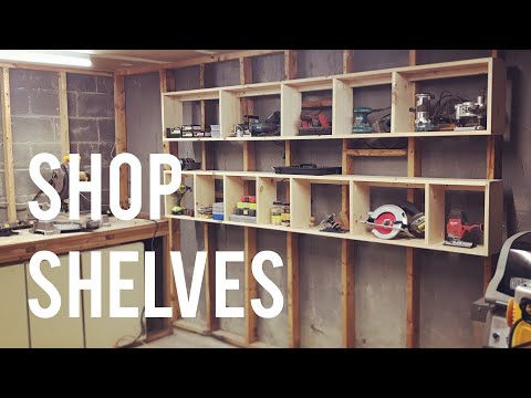 Floating Garage Shelves / Shop Storage // DIY Woodworking