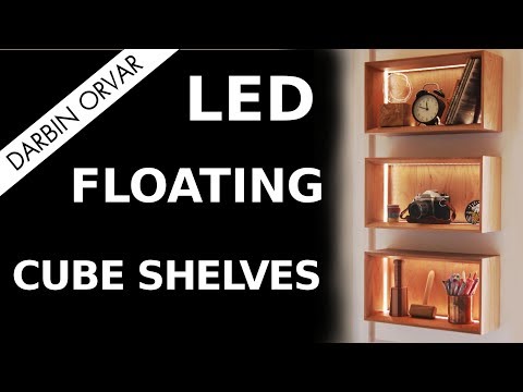 Floating LED Cube Shelves