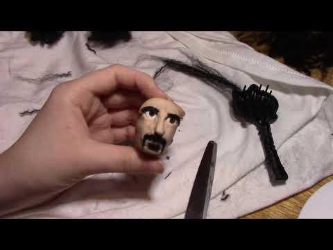 Frank Zappa Puppet: Hair Timelapse - Gluing the Hair