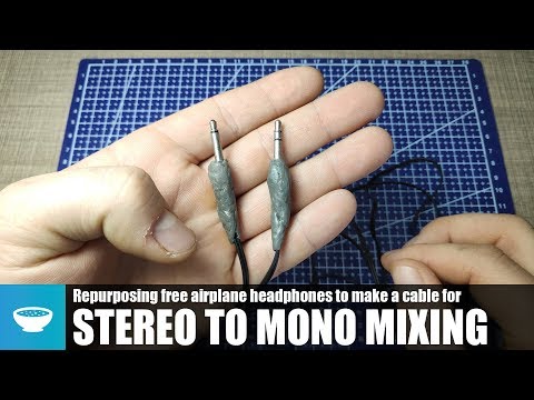 Free Stereo to Mono mixing audio cable - Headphones Conversion //Basic Electronics