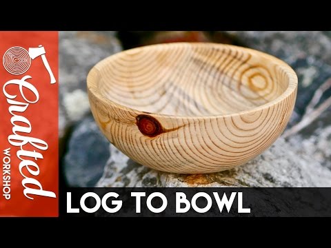 From Firewood Log to Bowl (First Woodturning Project) | Crafted Workshop