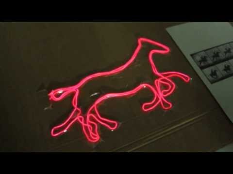 Galloping horse sign with electroluminescent wire