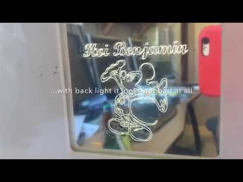 Glass and mirror engraving with a DIY 2 Watt laser engraver