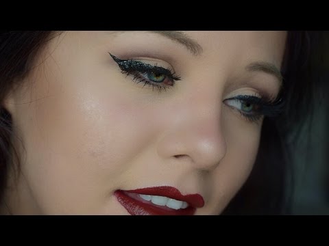 Glitter Liner &amp;amp; Bold Lip Makeup Tutorial | Danielle Scott