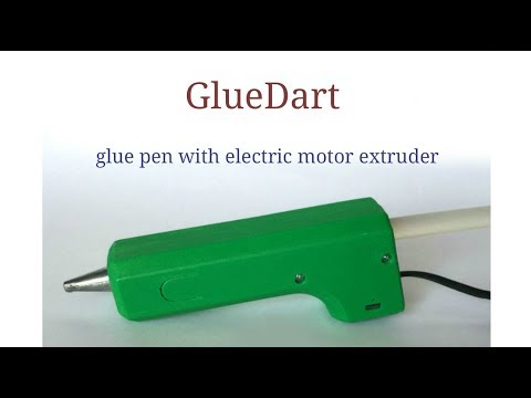 GlueDart. Glue pen with electric motor extruder