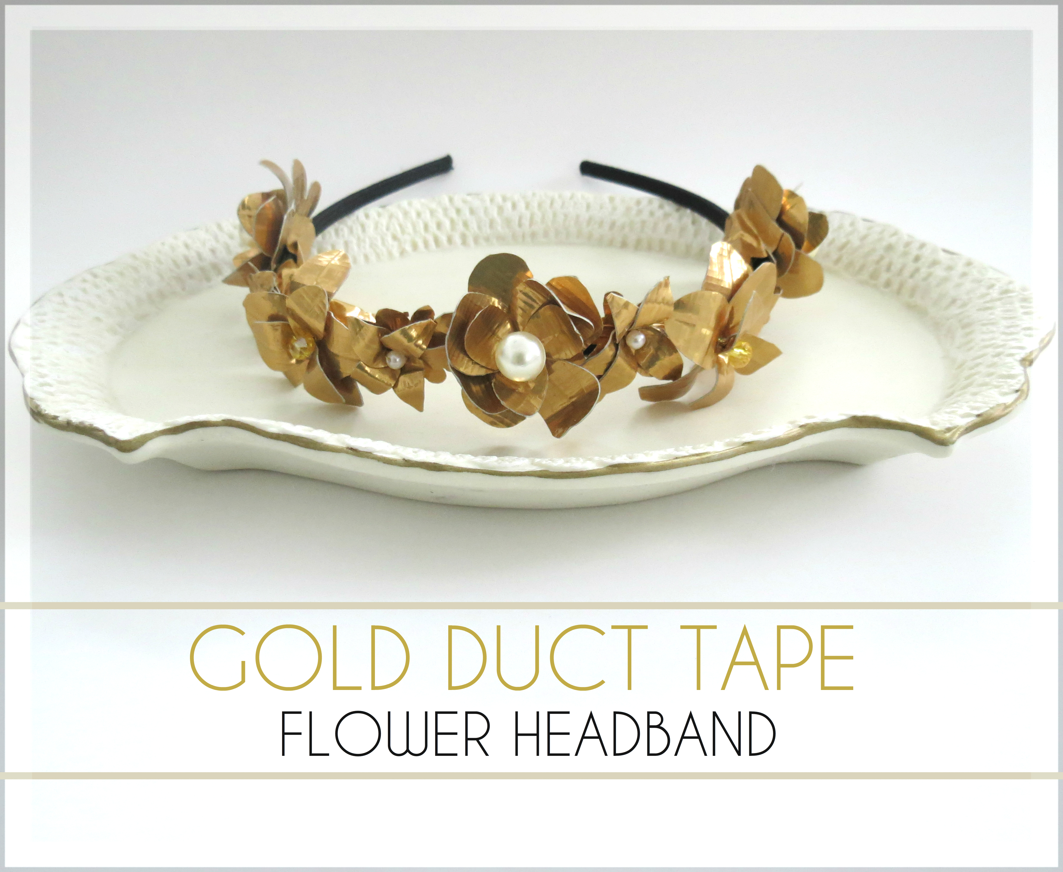 Gold Duct Tape Flower Headband 01.jpg