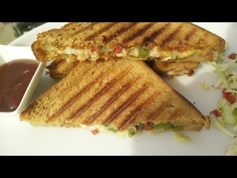 Grilled Pizza Sandwich Recipe | Breakfast Recipes by Healthy Kadai