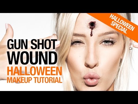 Gun shot wound halloween makeup tutorial