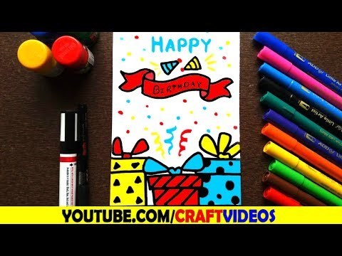 HOW TO DRAW BIRTHDAY CARD FOR MOM / MOTHER