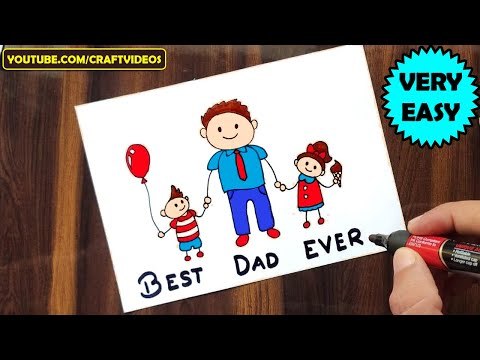 HOW TO DRAW FATHER&rsquo;S DAY CARD | FATHERS DAY DRAWING