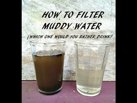 HOW TO FILTER MUDDY into clear water, clean drinking water, survival tips