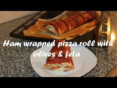 Ham wrapped pizza roll with olives &amp;amp; feta recipe