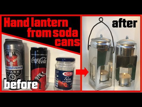 Hand lantern from soda cans