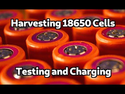 Harvesting 18650 Cells from old laptop batteries Testing and Charging