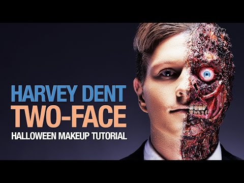 Harvey Dent - Two-Face Halloween makeup tutorial