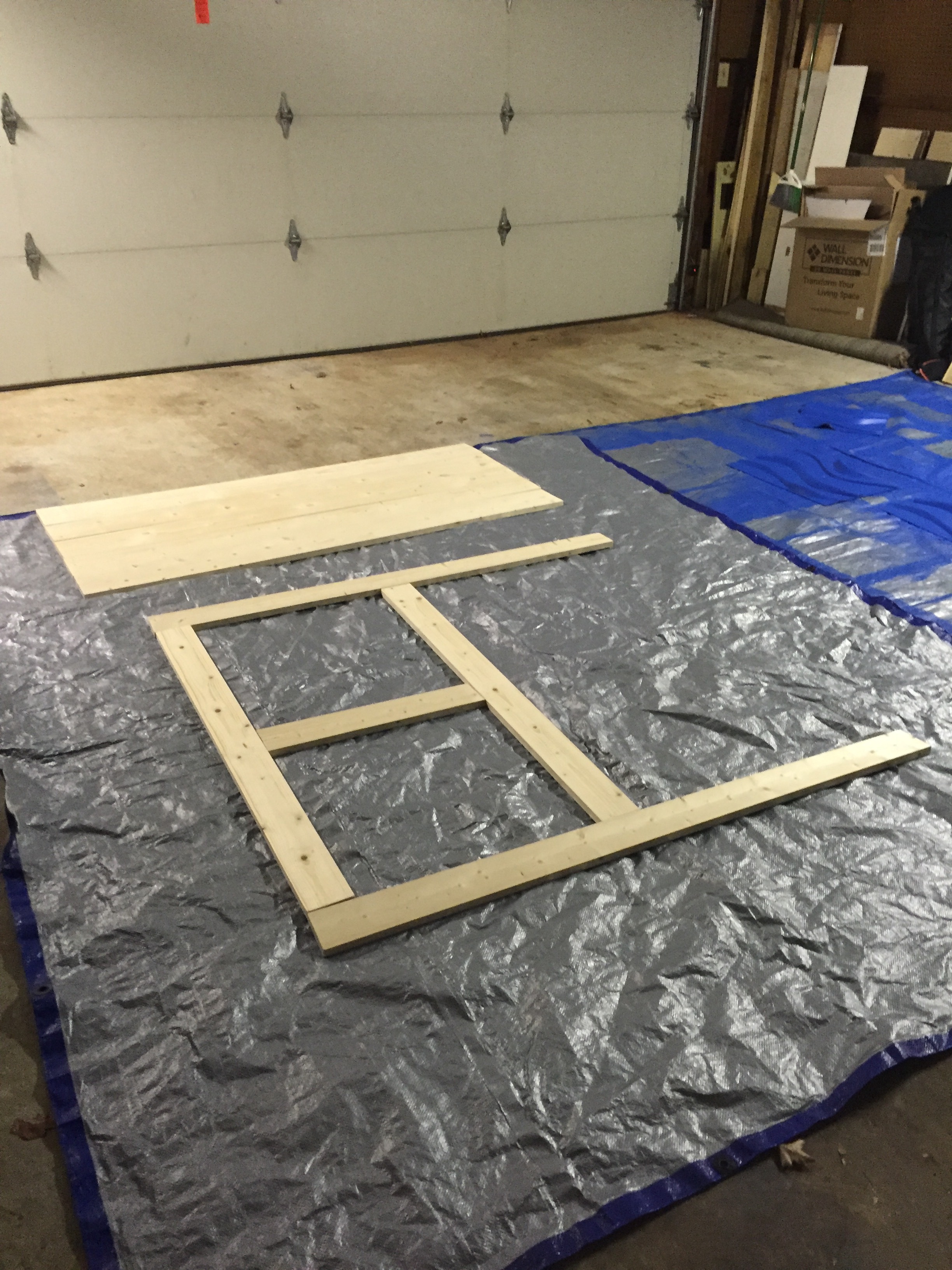 Headboard Frame Laid Out - Just Might DIY.JPG