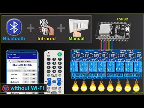 Home Automation using ESP32 Bluetooth and IR remote control Relay | ESP32 Projects 2021