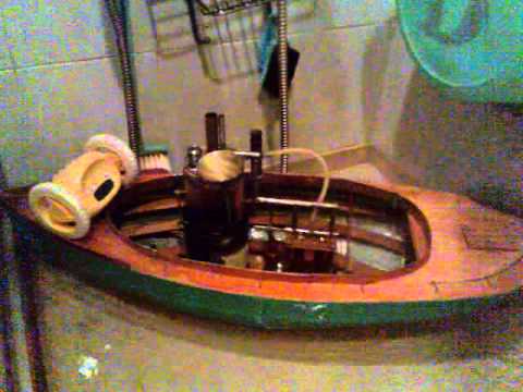 Home made model steam boat water test