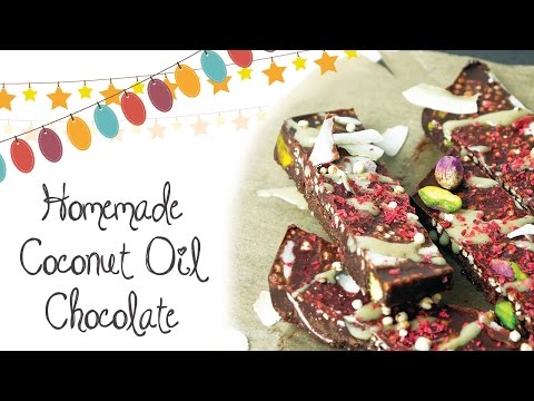 Homemade Coconut Oil Chocolate - 3 ingredient, healthy &amp;amp; dairy free