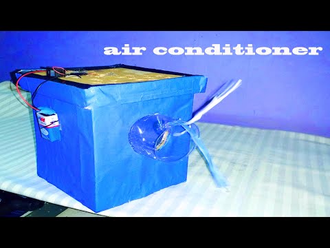 Homemade air conditioner with ice and fan- learn how to make air conditioner at hime #ratha homemade