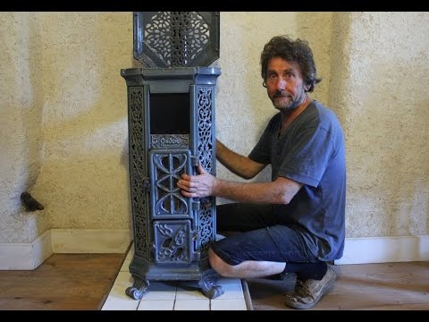 Homemade stone storage heater for our wood stove. Brico ecolo radiateur Bricolaje calentador