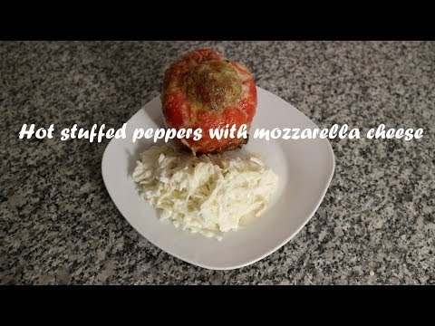 Hot stuffed peppers with mozzarella cheese recipe